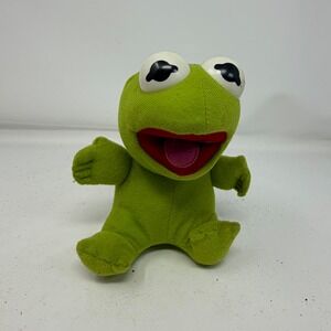 Vintage 1987 Baby Kermit the Frog Plush Muppet Babies Jim Henson Toy Green